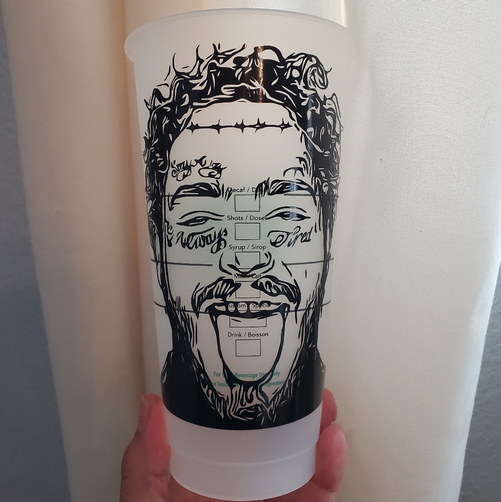 Post Malone Starbucks Tumbler, Customized